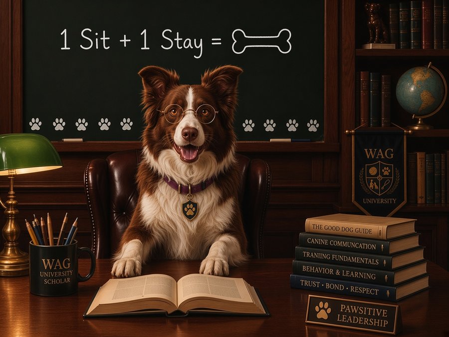 Sadie, Border Collie and co-professor at WAG University